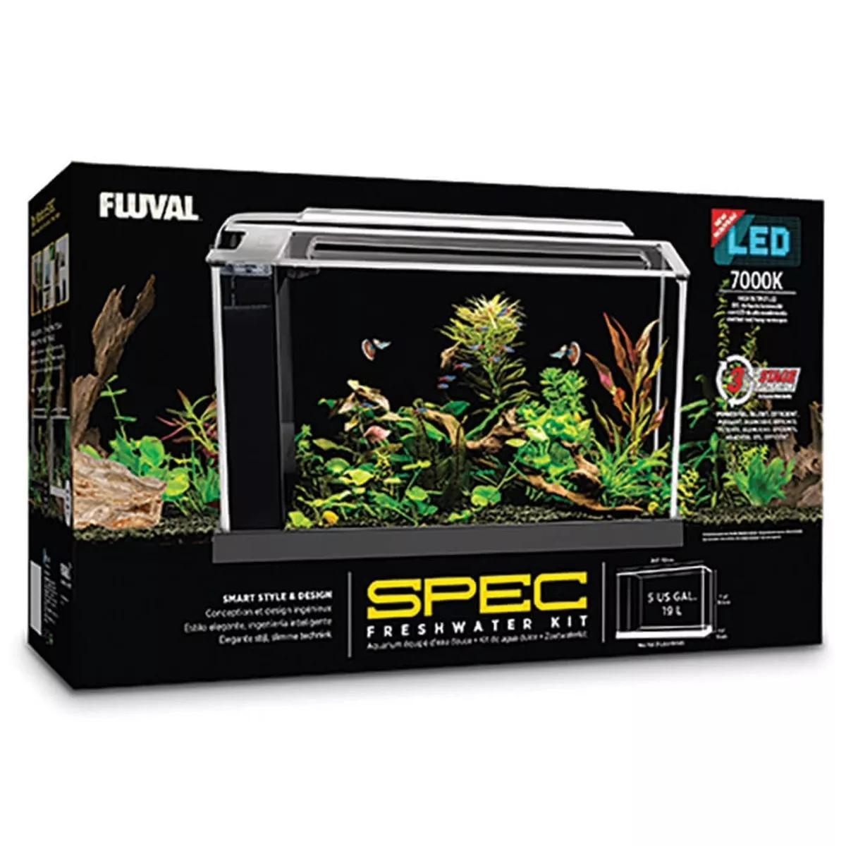 Fluval Spec Aquarium Kit White, 19 L (5 US gal)