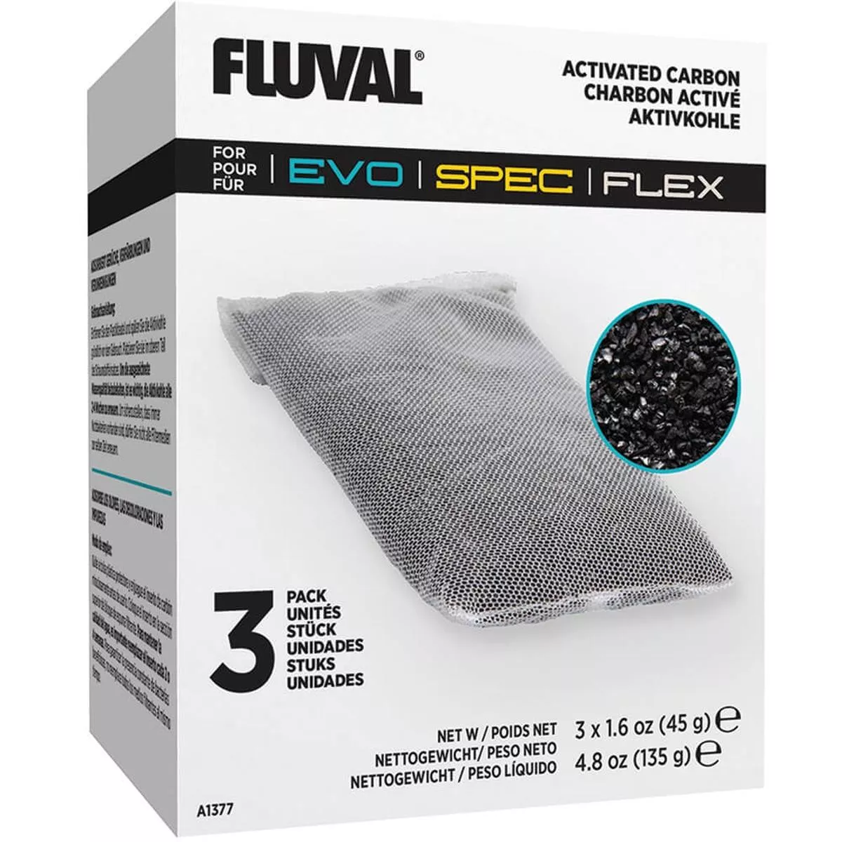Fluval Spec/Evo/Flex Replacement Carbon, 3-pack