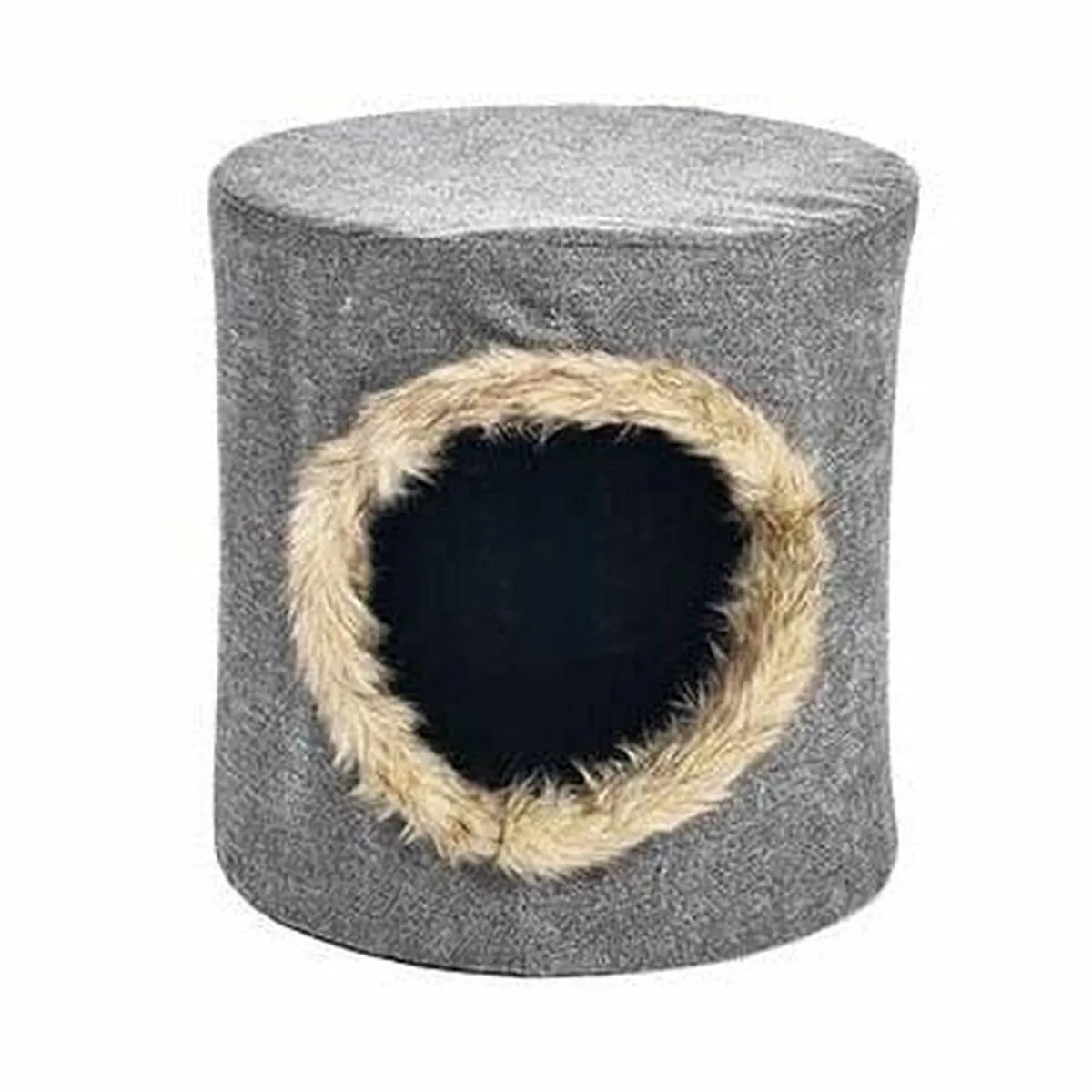 FOLDABLE CAT HOUSE WITH PLUSH 31x31x30,5cm grey
