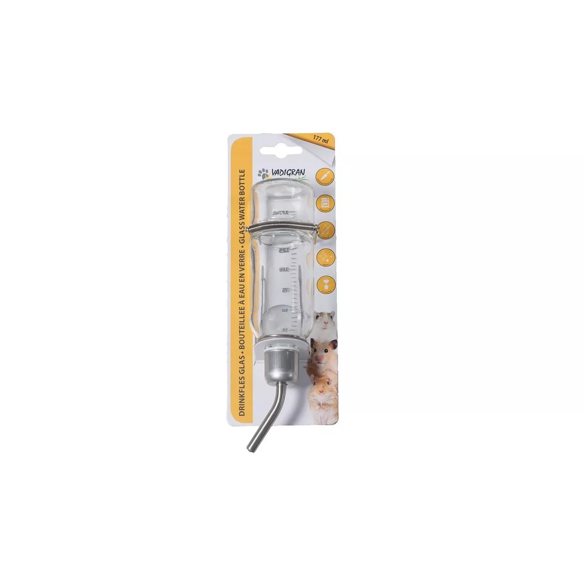 GLASS WATER BOTTLE 177ML
