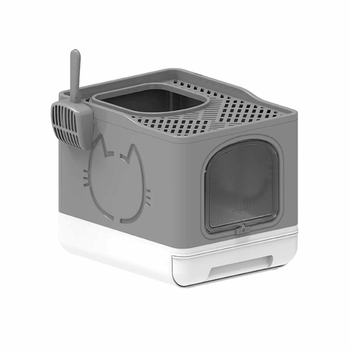 Go Fresh Foldable Cat Litter Box Grey