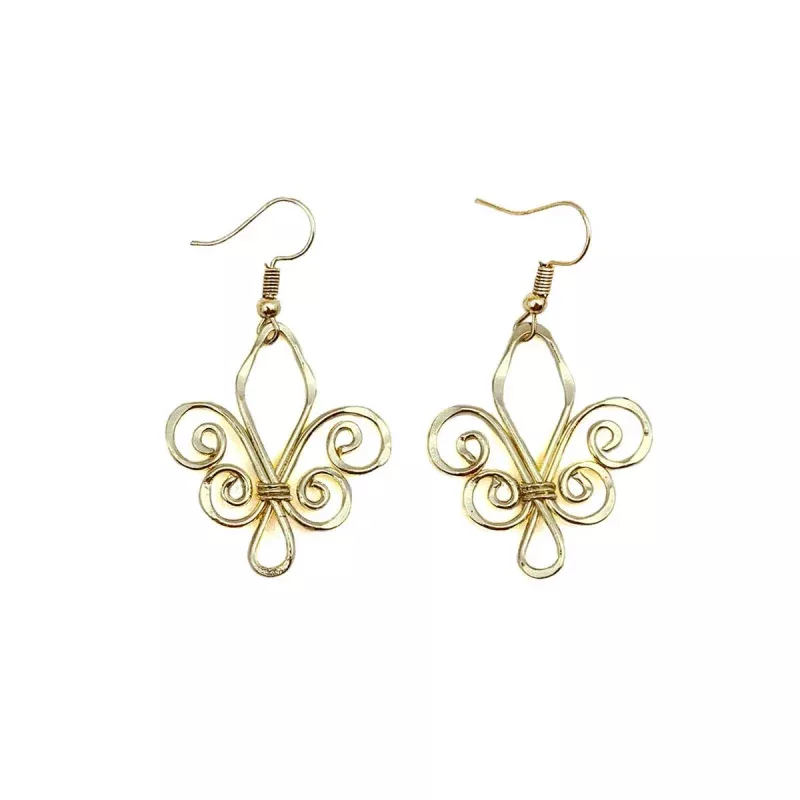 Gold Plated Earrings - Smaller Size Fleur-de-Lis