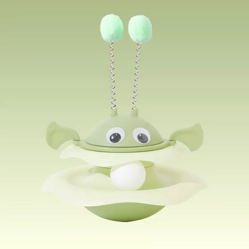 Green Alien Head Interactive Pet Toy- Green