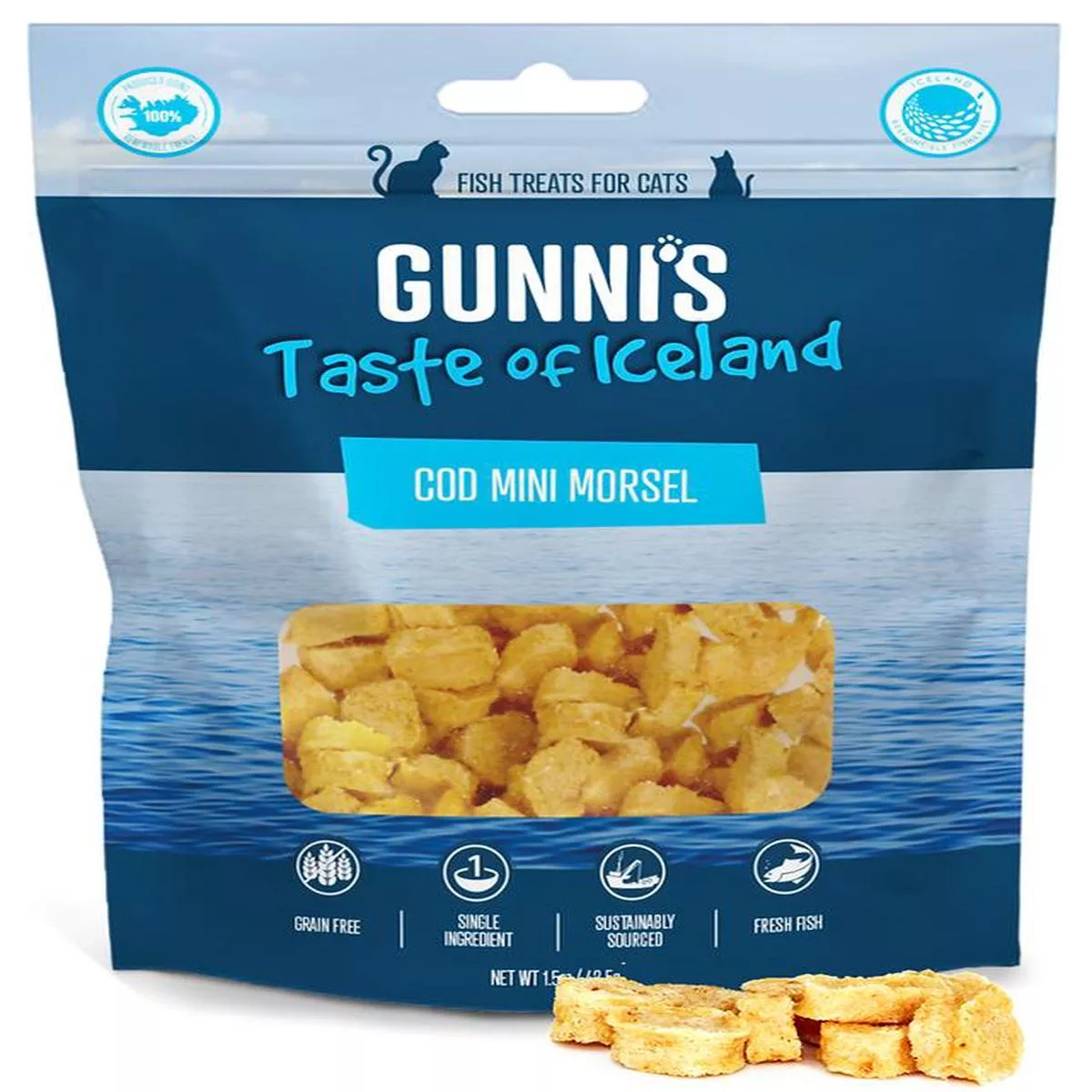 Gunni’s Cod Mini Morsel Cat Treats, 1.5-oz