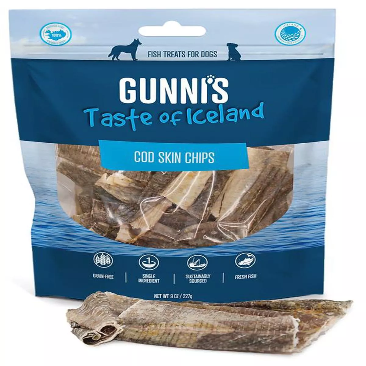 Gunni’s Cod Skin Chips Dog Treats, 9-oz