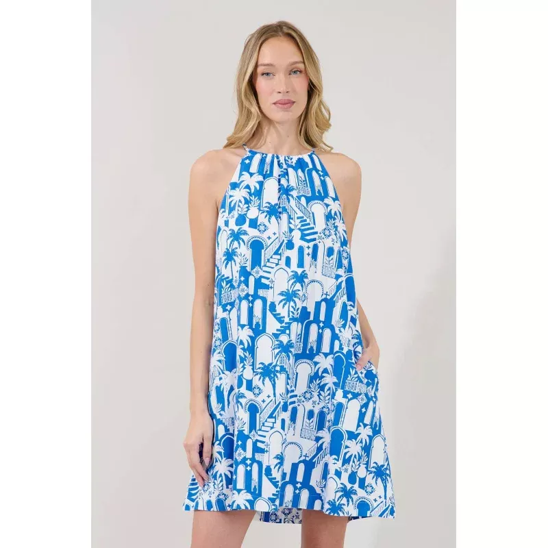 Haity Nala Shift Mini Dress Blue Multi