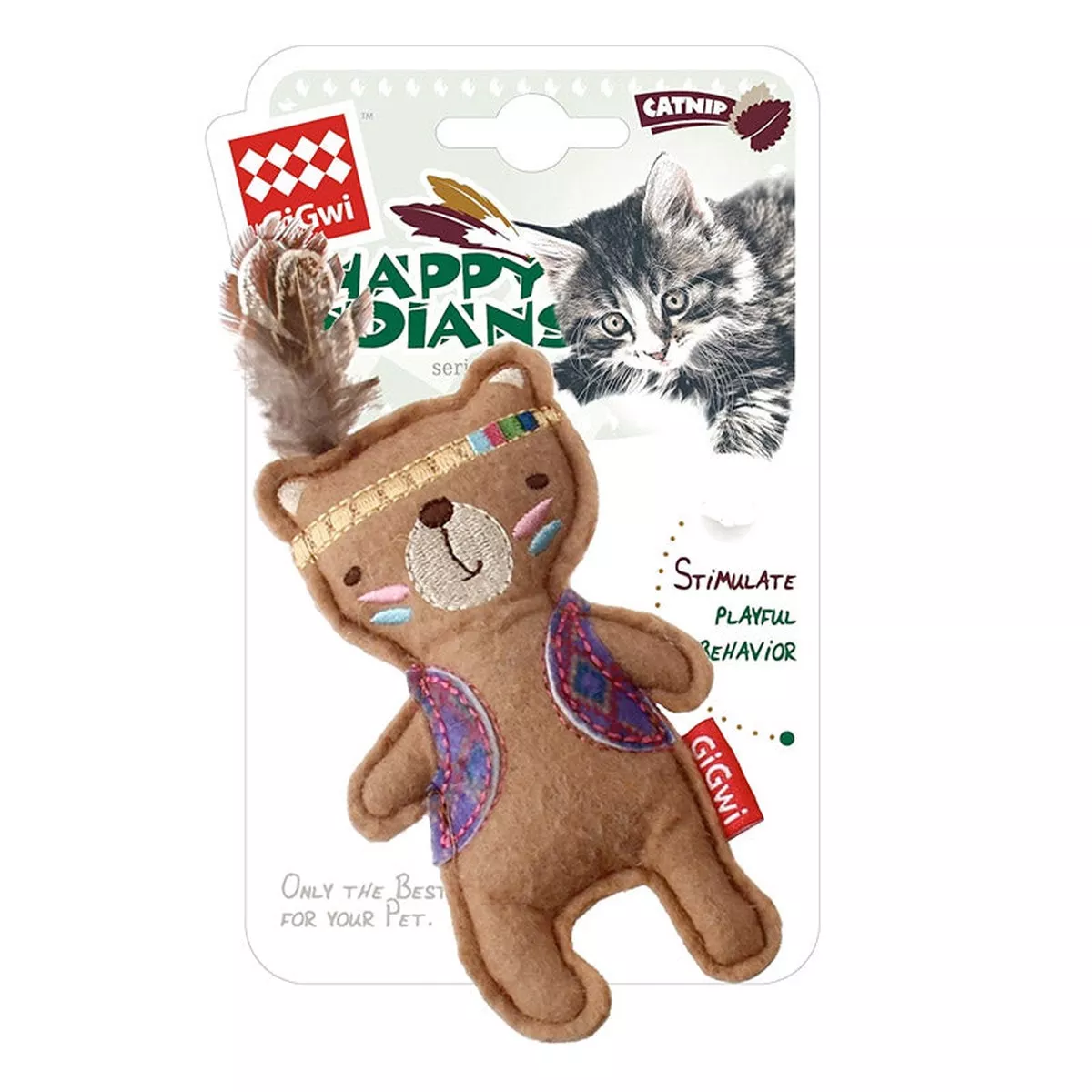 Happy Indians Bear Felt Catnip