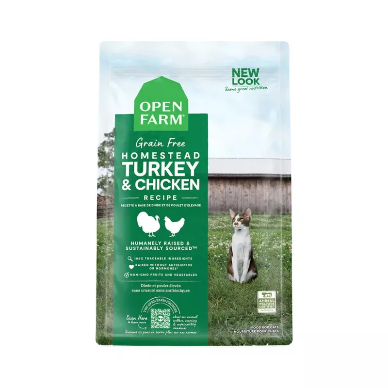 *Homestead Turkey & Chicken Grain-Free Cat Kibble