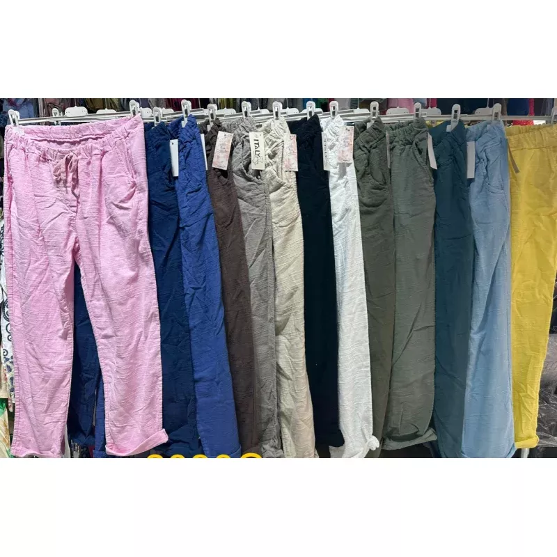 Italian Gauze Cotton Drawstring Pants Pink