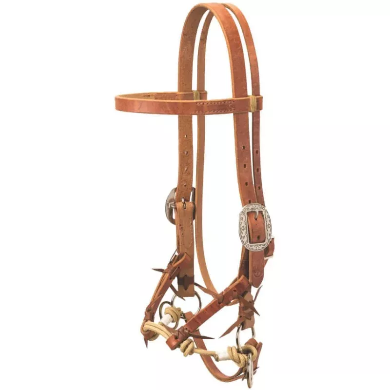 Justin Dunn Side Pull/Bitless Bridle Russet
