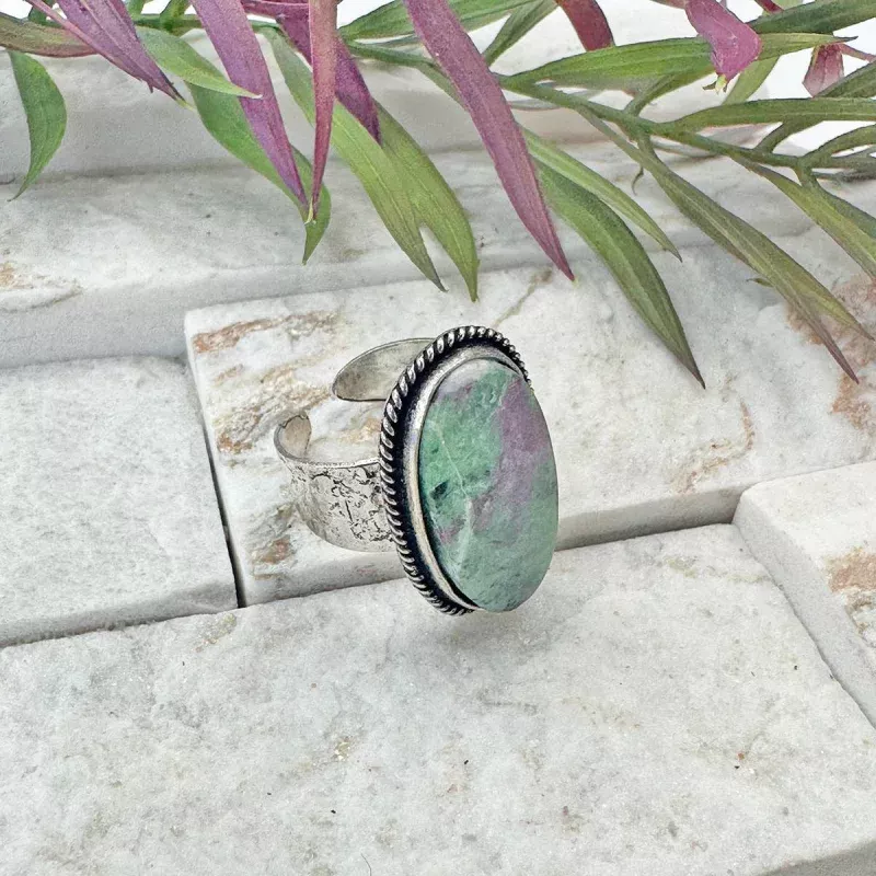 Kashi Semiprecious Stone Ring - Ruby Zoisite