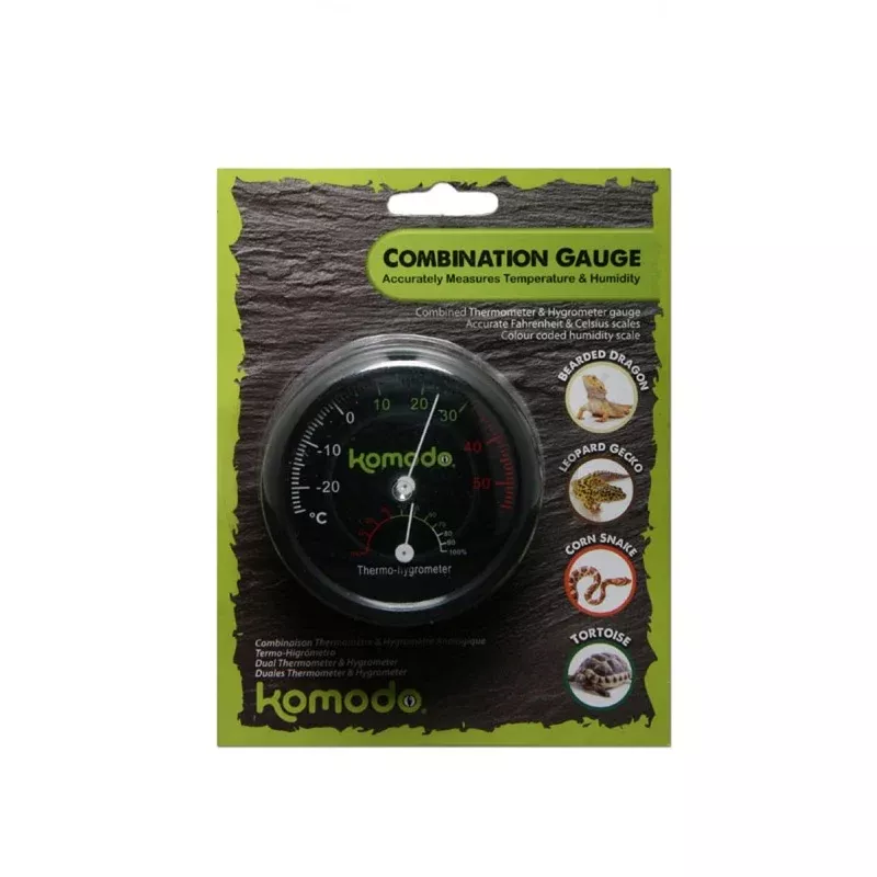 Komodo Combination Gauge Thermometer & Hygrometer Analogue