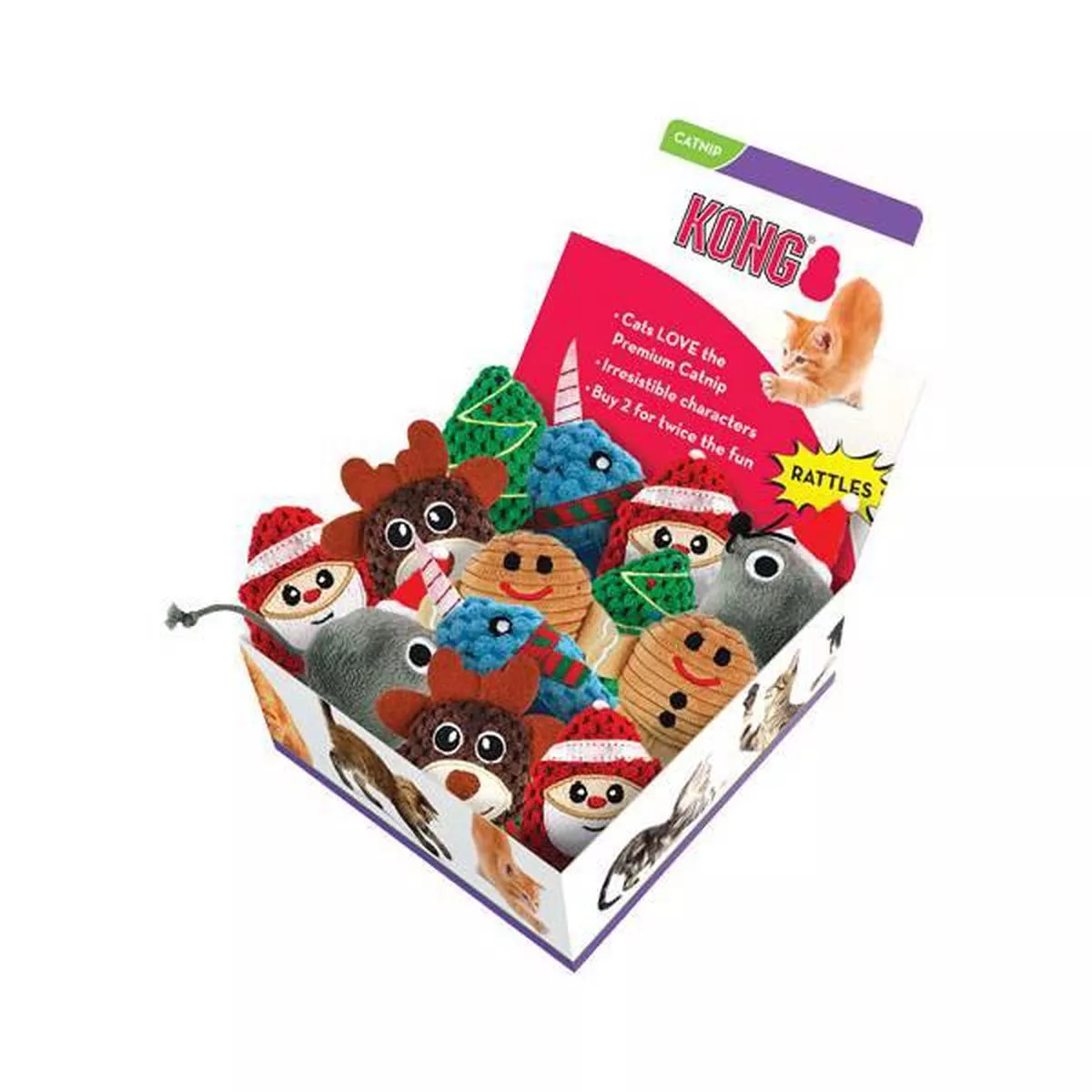 KONG Christmas Scrattles Cat Toy, Assorted