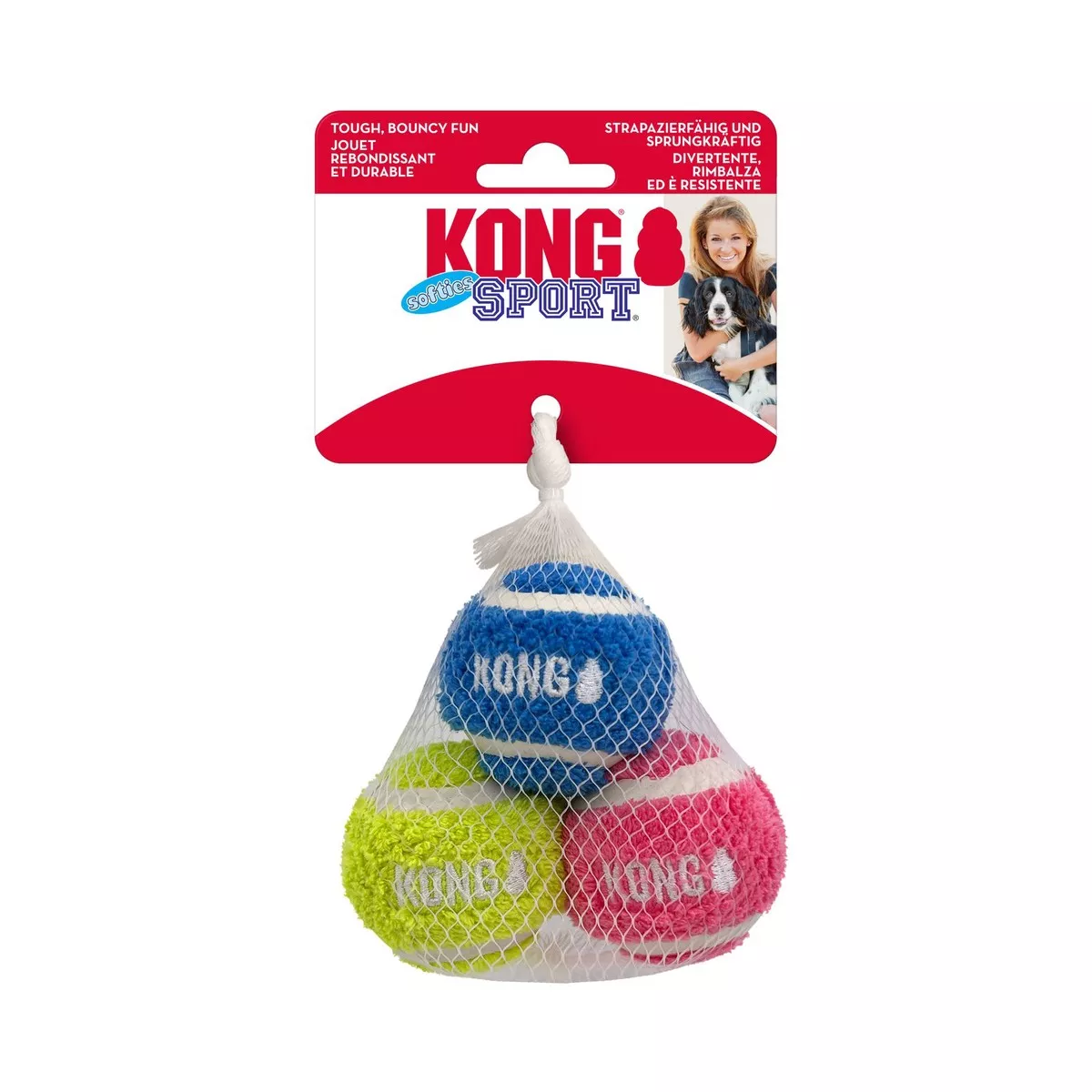 KONG Sport Softies Balls 3-pk Assorted Small