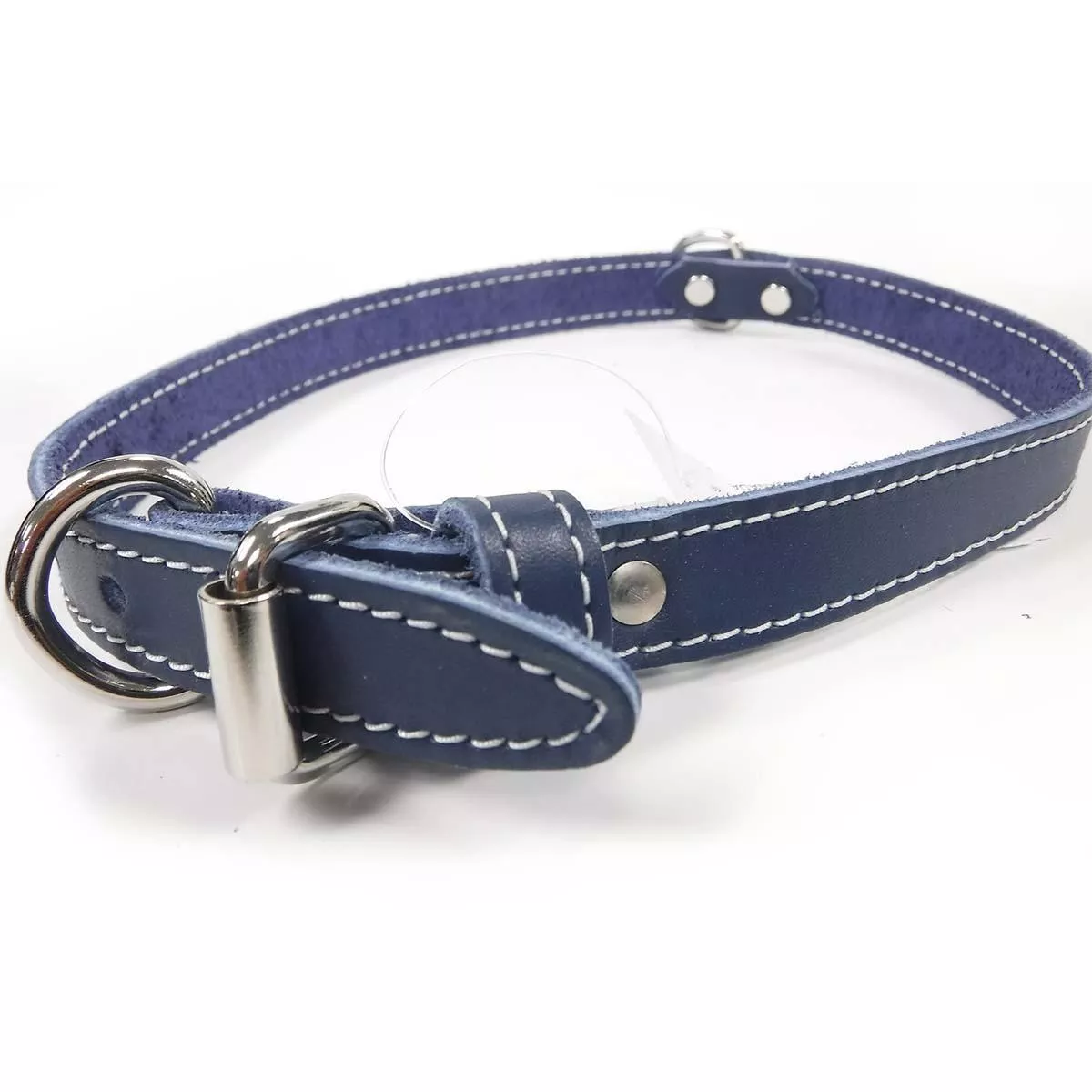 Lacets Arizona Single Leather Dog Collar, Blue