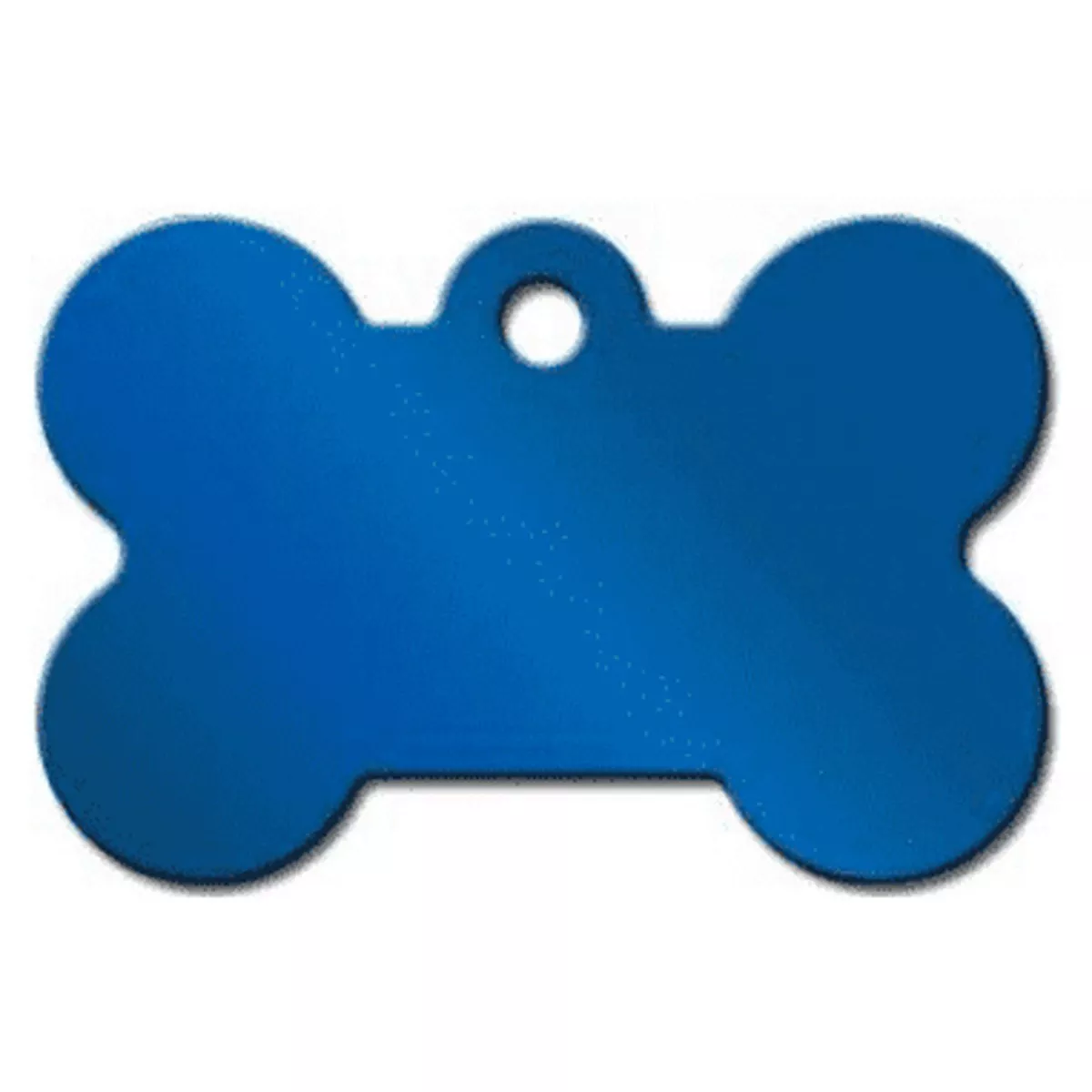 Large Titanium Shiny Blue Bone Dog Tag
