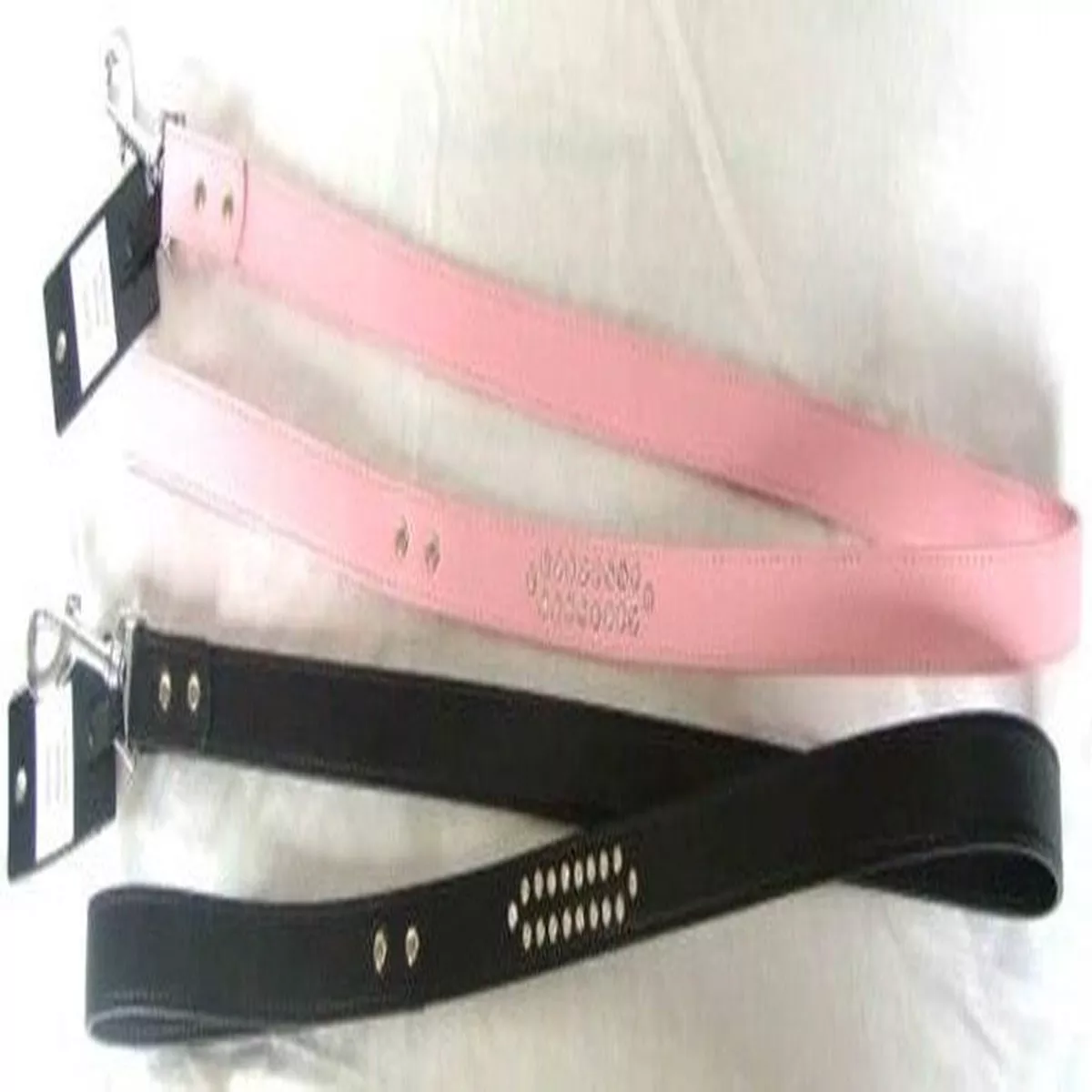 LEATHER LEAD WITH STRASS