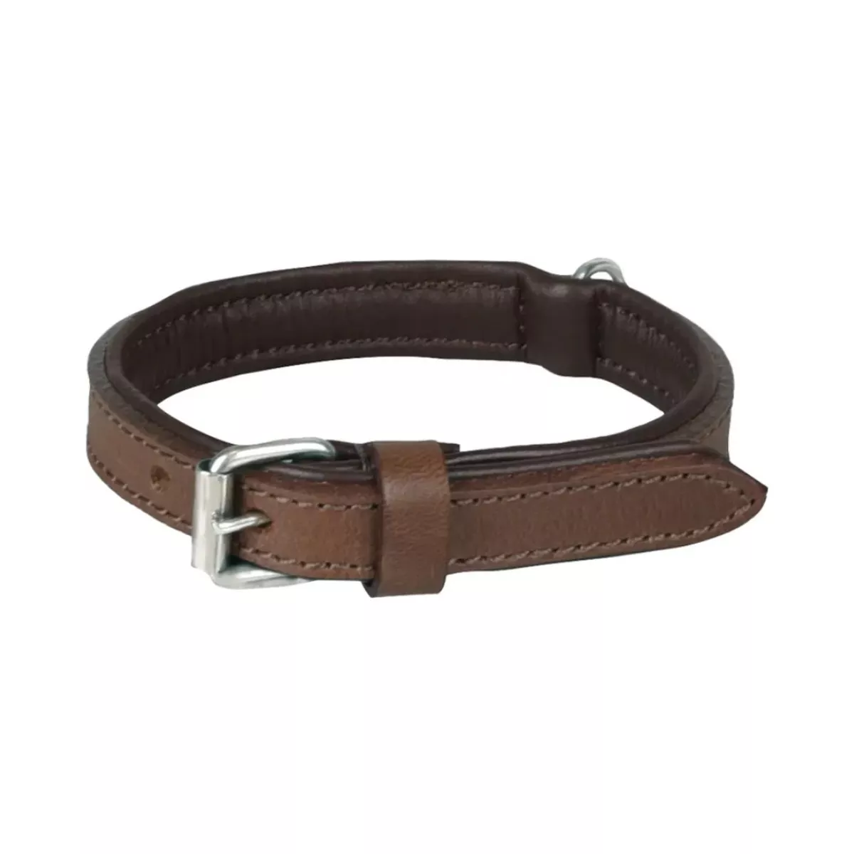 LEATHER PADDED DOG COLLAR ARIZONA BROWN