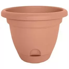 Lucca Self-Watering Planter, Plastic, Terra Cotta, 16-In.