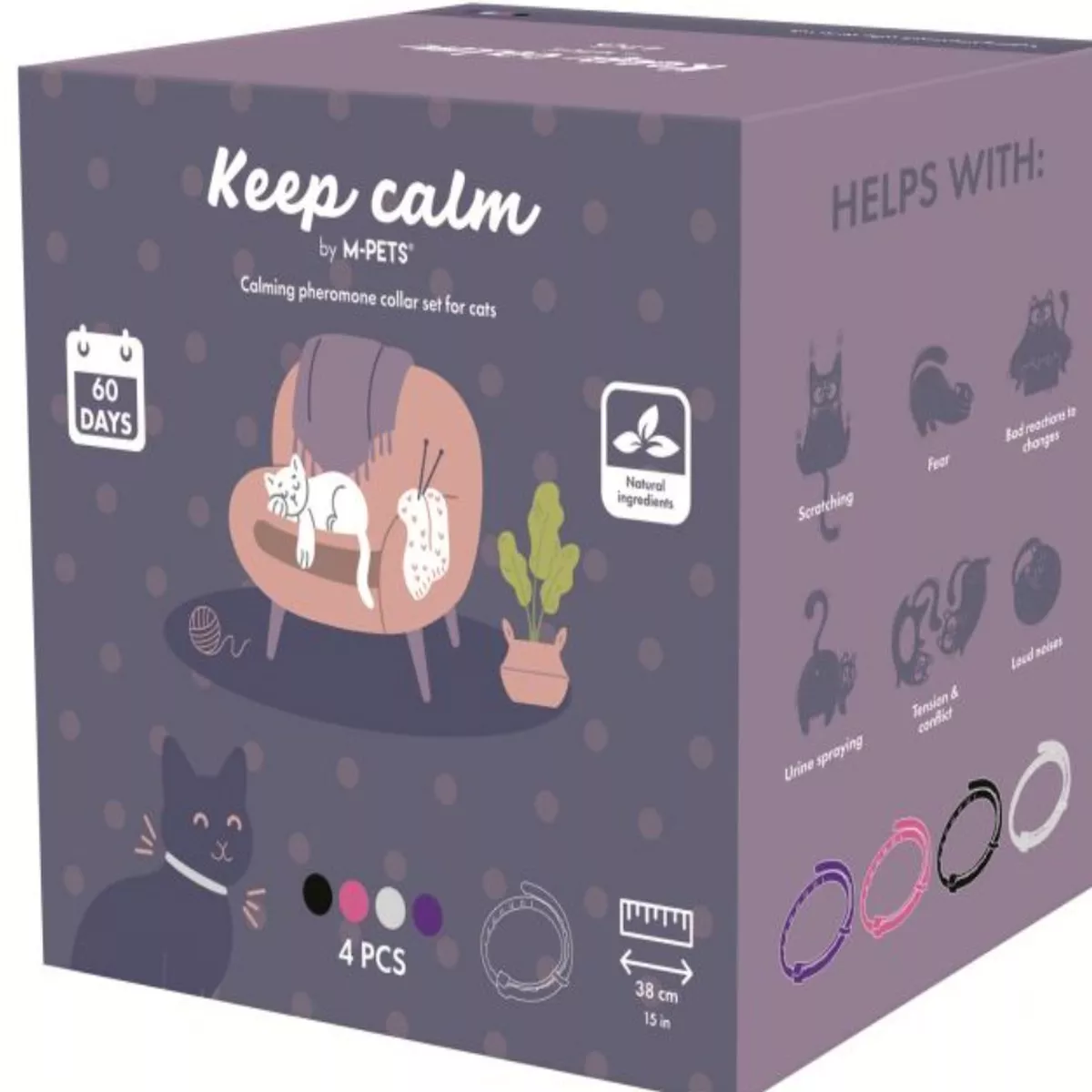 M-Pets Keep Calm Pheromone Cat Collar Set of 4pcs