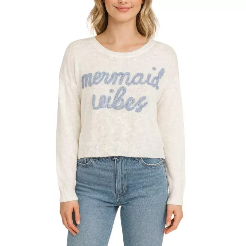 Mermaid Vibes Sweater White/Blue
