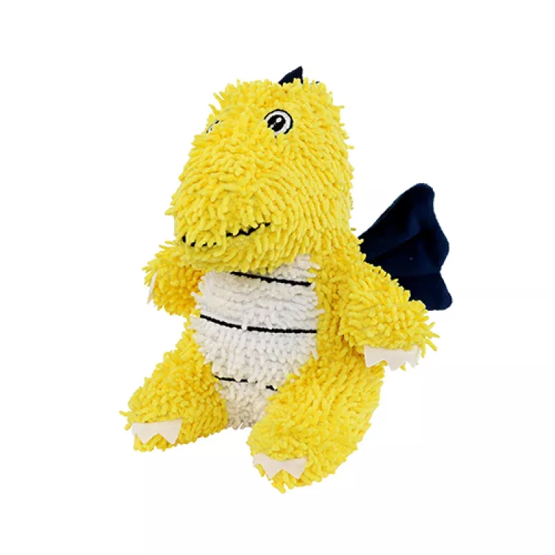 Mighty Microfiber Micro Ball Dragon Yellow Dog Toy