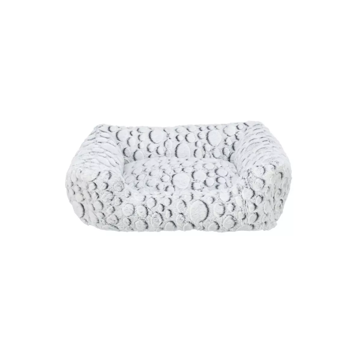 MILA BED SQUARE PLUSH 80*60CM WHITE GREY