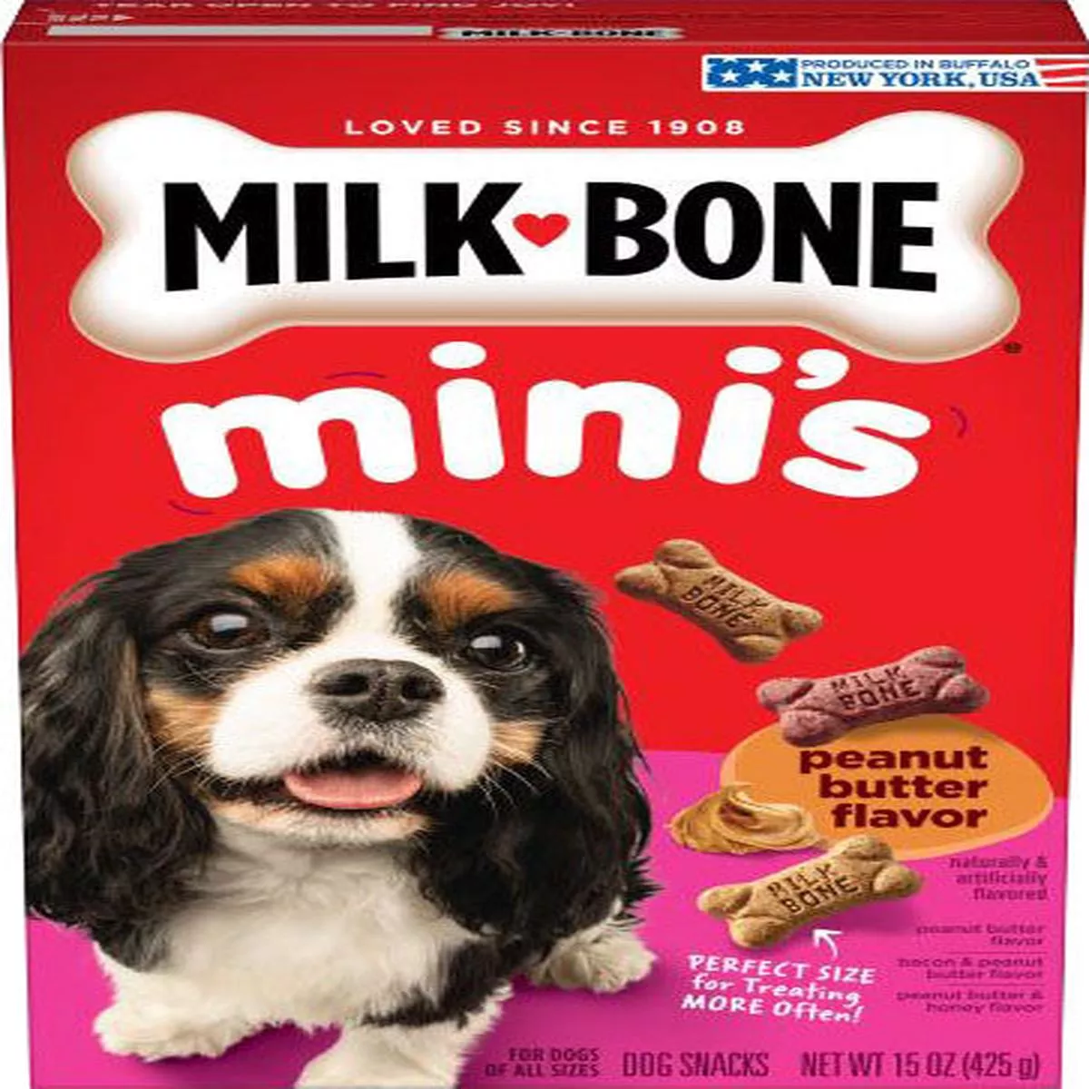 Milk-Bone Flavored Dog Biscuits – PEANUT BUTTER | MINI-15 OZ