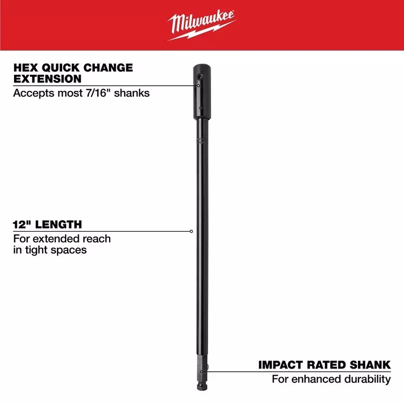 Milwaukee Tools 12 In. Bit Extension 48-28-4006