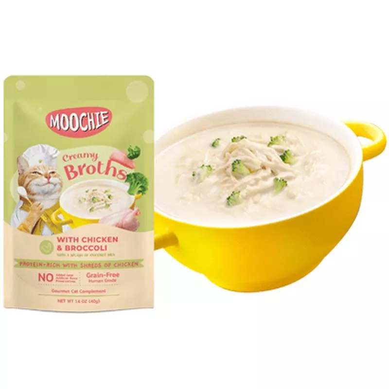 Moochie Broth Chicken & Broccoli40GPouch