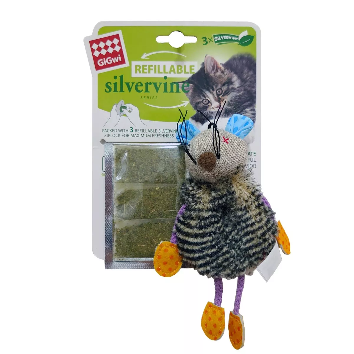 Mouse Refillable Silvervine with 3 Silvervine teabags with ziplock bag