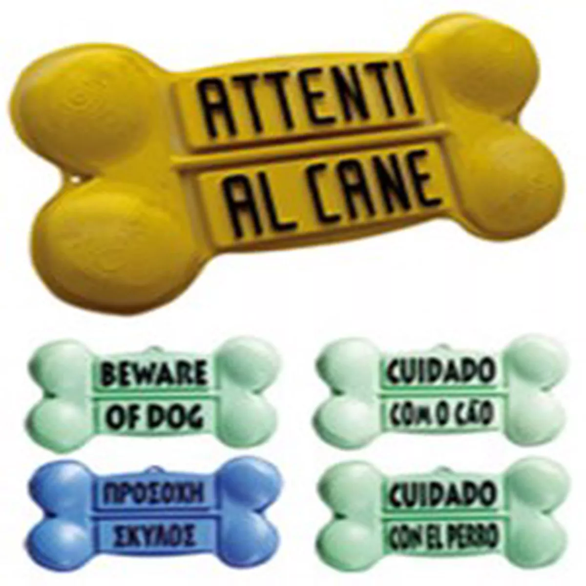 Multilingual warning sign "Beware the dog/cat