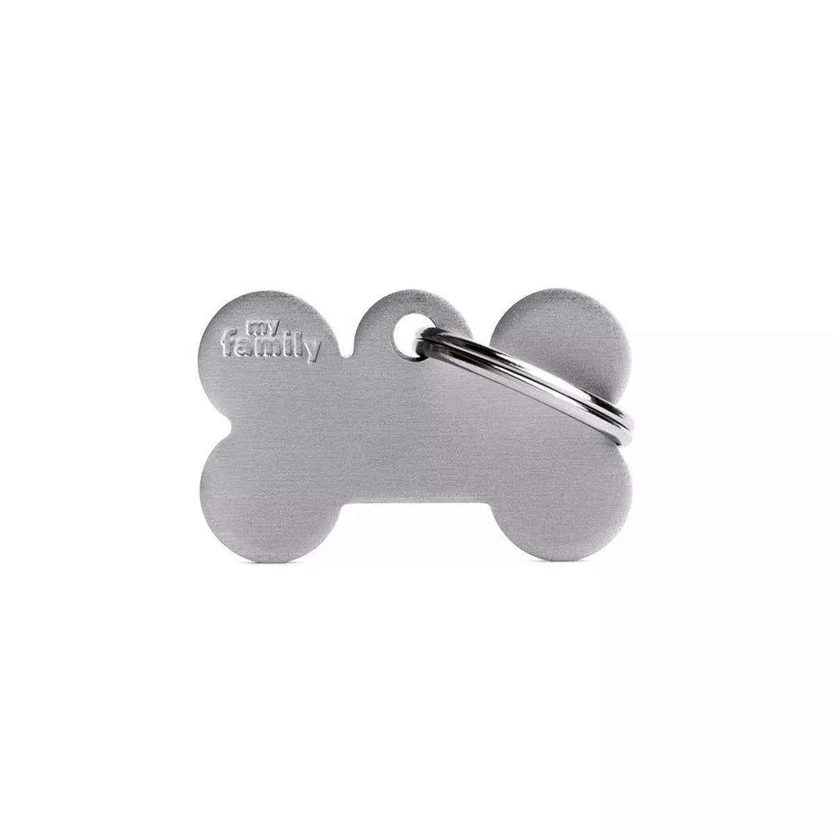 MyFamily Basic Aluminum Bone Pet ID Tag, Grey