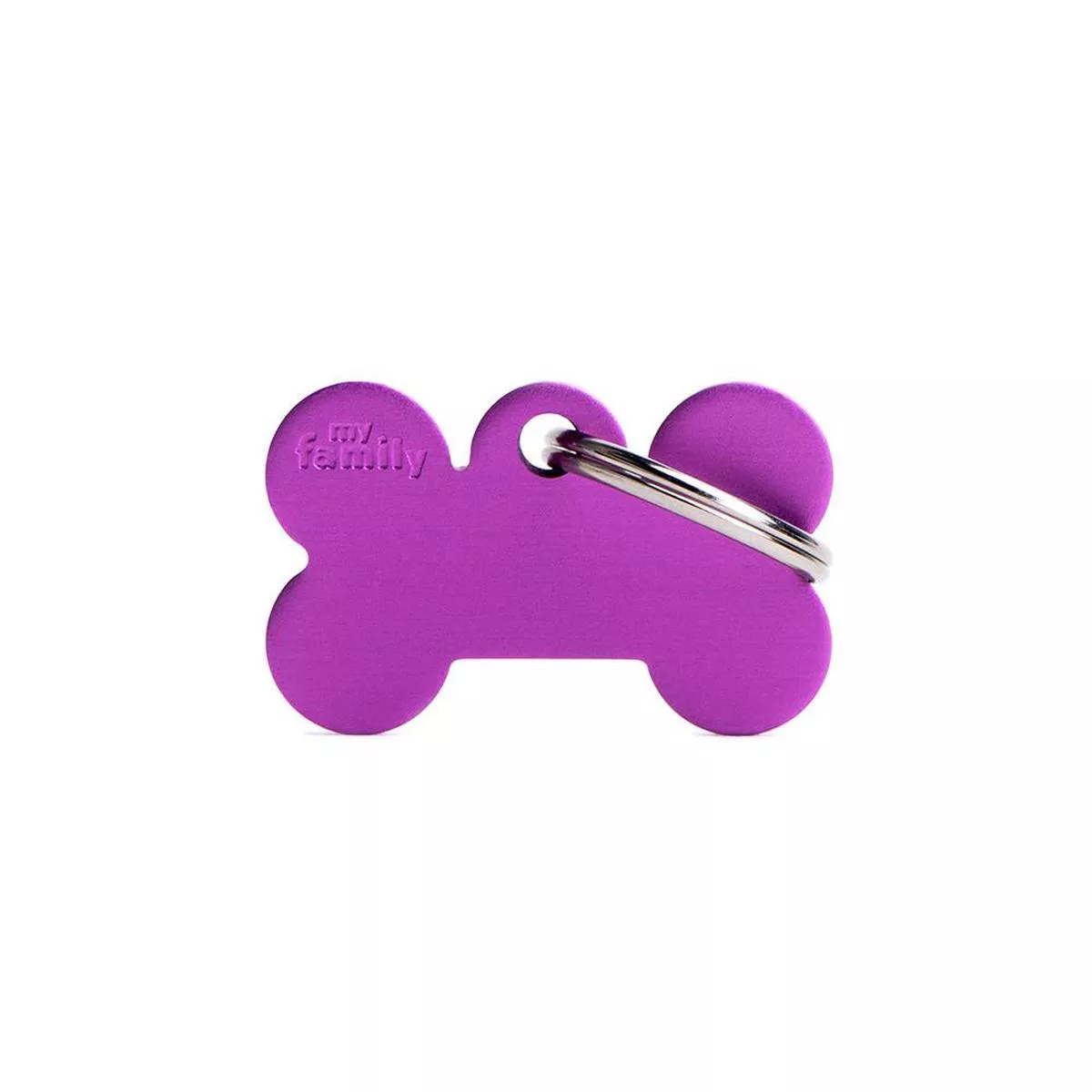 MyFamily Basic Aluminum Bone Pet ID Tag, Purple