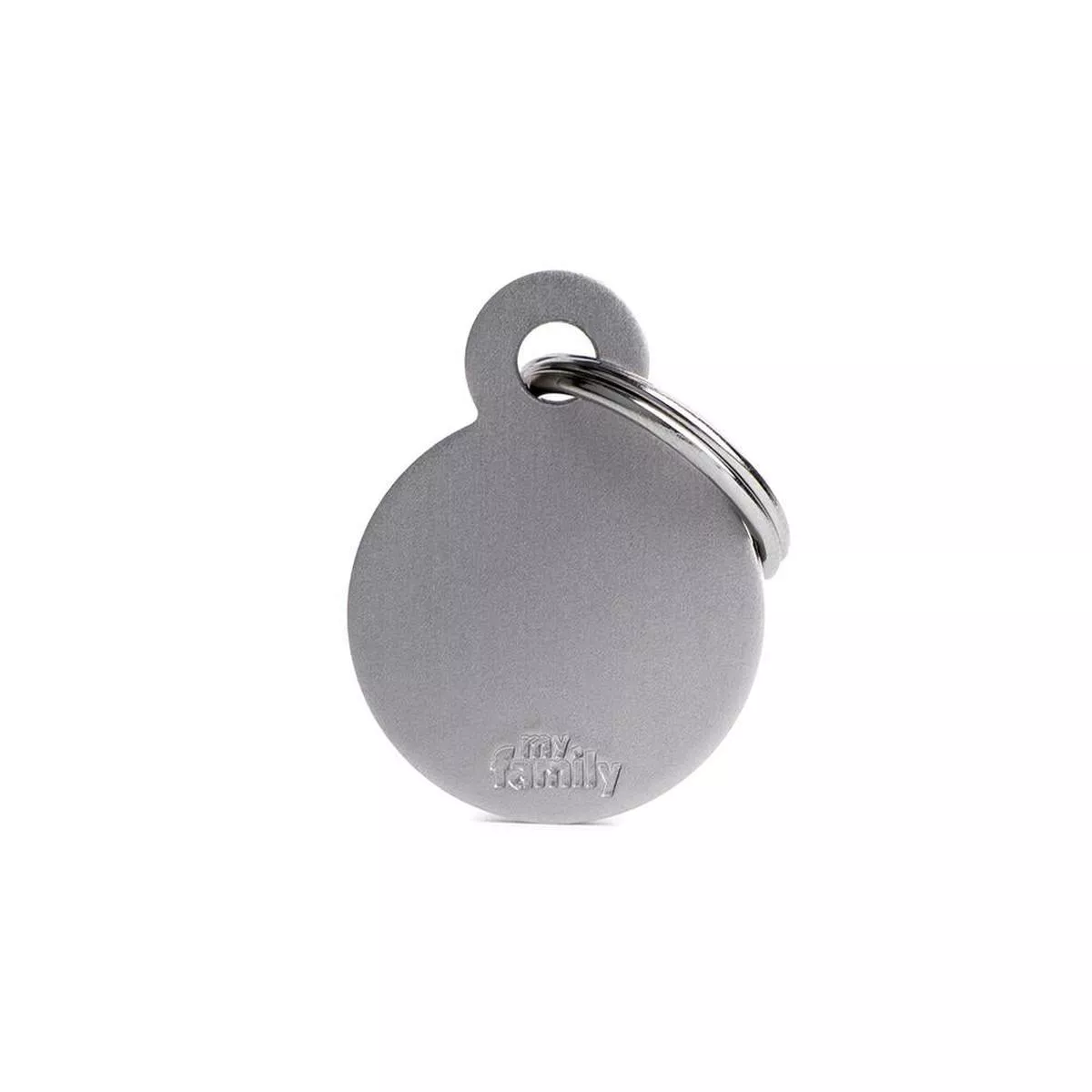 MyFamily Basic Aluminum Circle Pet ID Tag, Grey