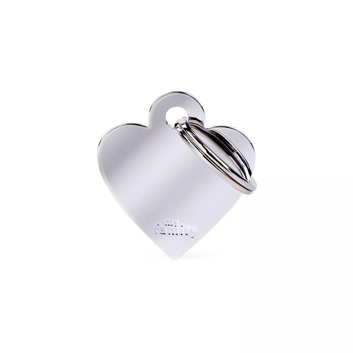 MyFamily Basic Chrome Heart Brass Pet ID Tag