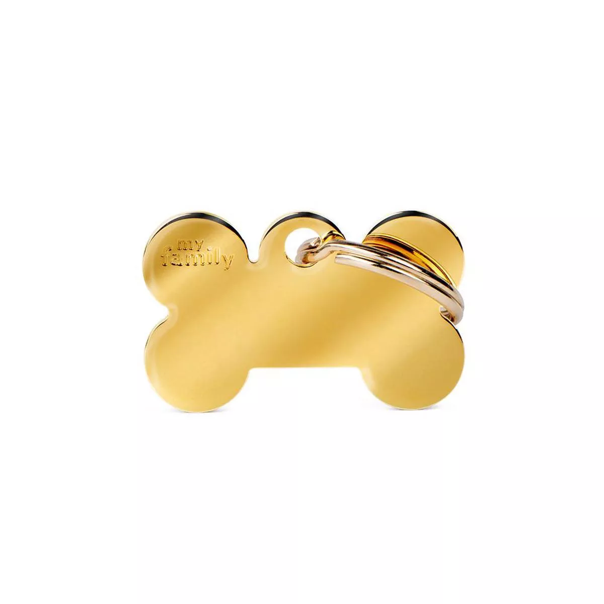 MyFamily Basic Gold Bone Golden Brass Pet ID Tag