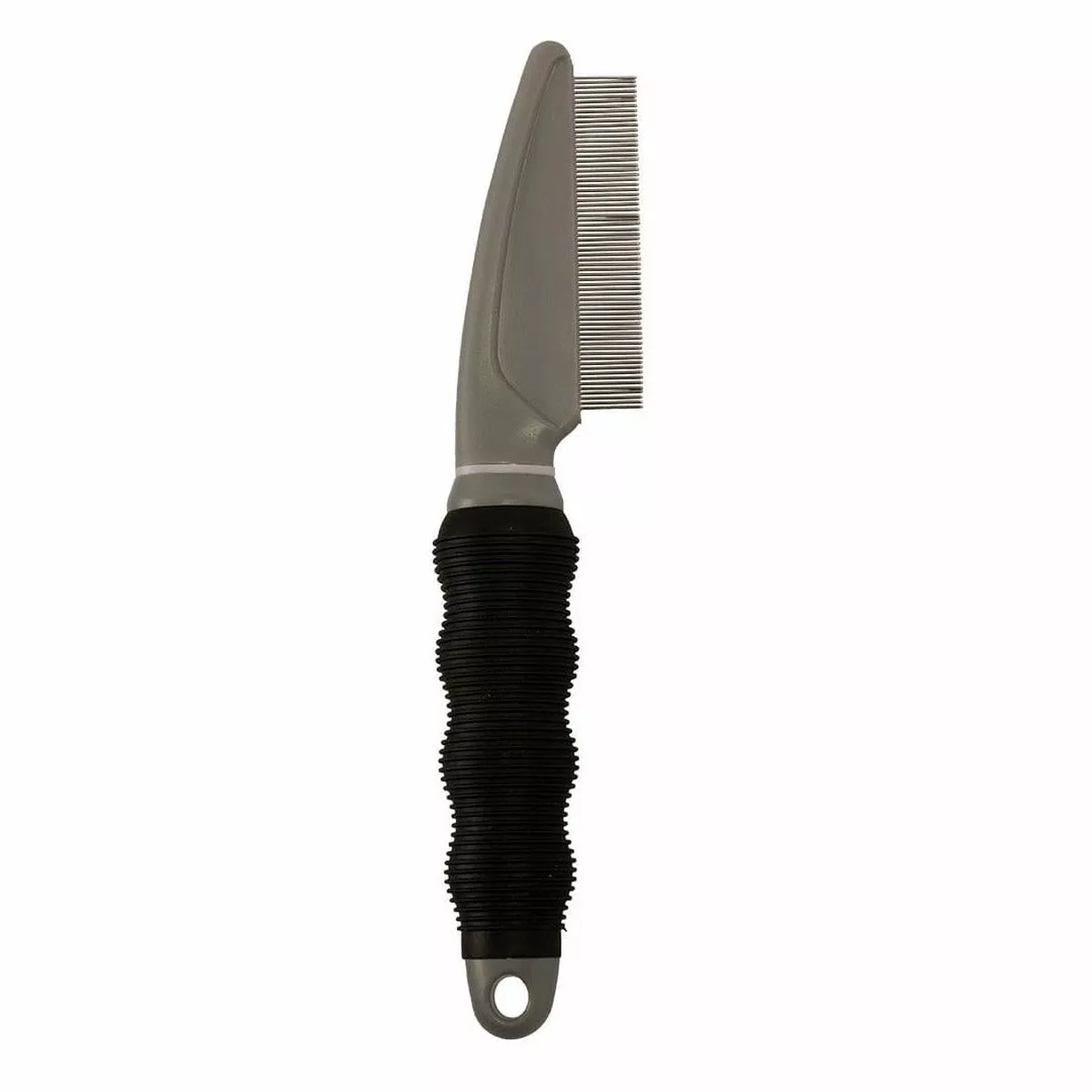 Narrow toothed flea comb 68 pins black/grey