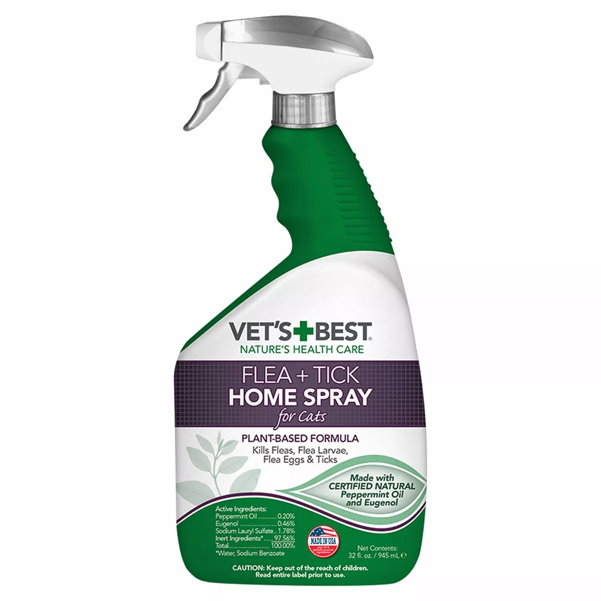 Natural Flea and Tick Home Spray for CATS, 32 oz
