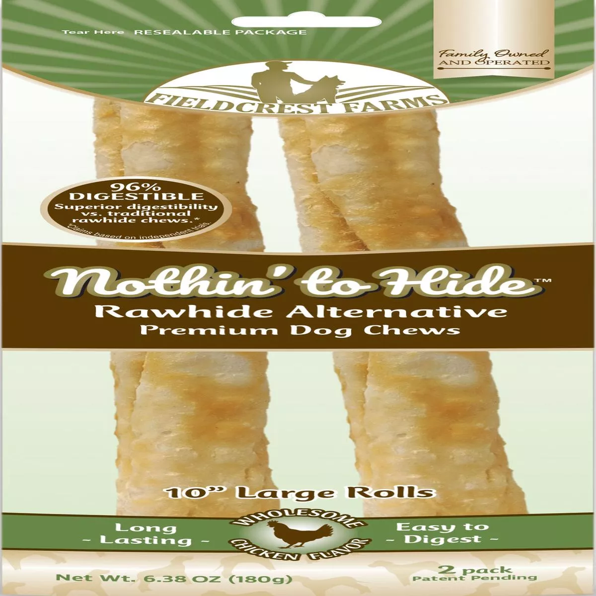 Nothin’ To Hide Rawhide Alternative Rolls – CHICKEN | 10 IN-2 PK