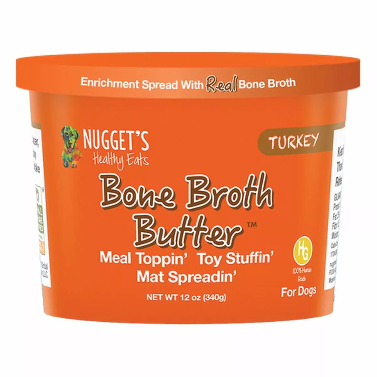 Nugget’s Bone Broth Butter – Turkey 12 Oz. Single