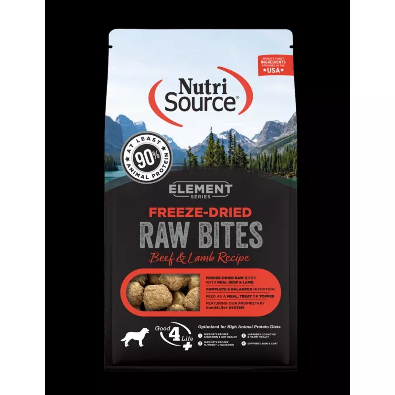 NutriSource Element Series Freeze Dried Raw Bites Beef and Lamb Recipe
