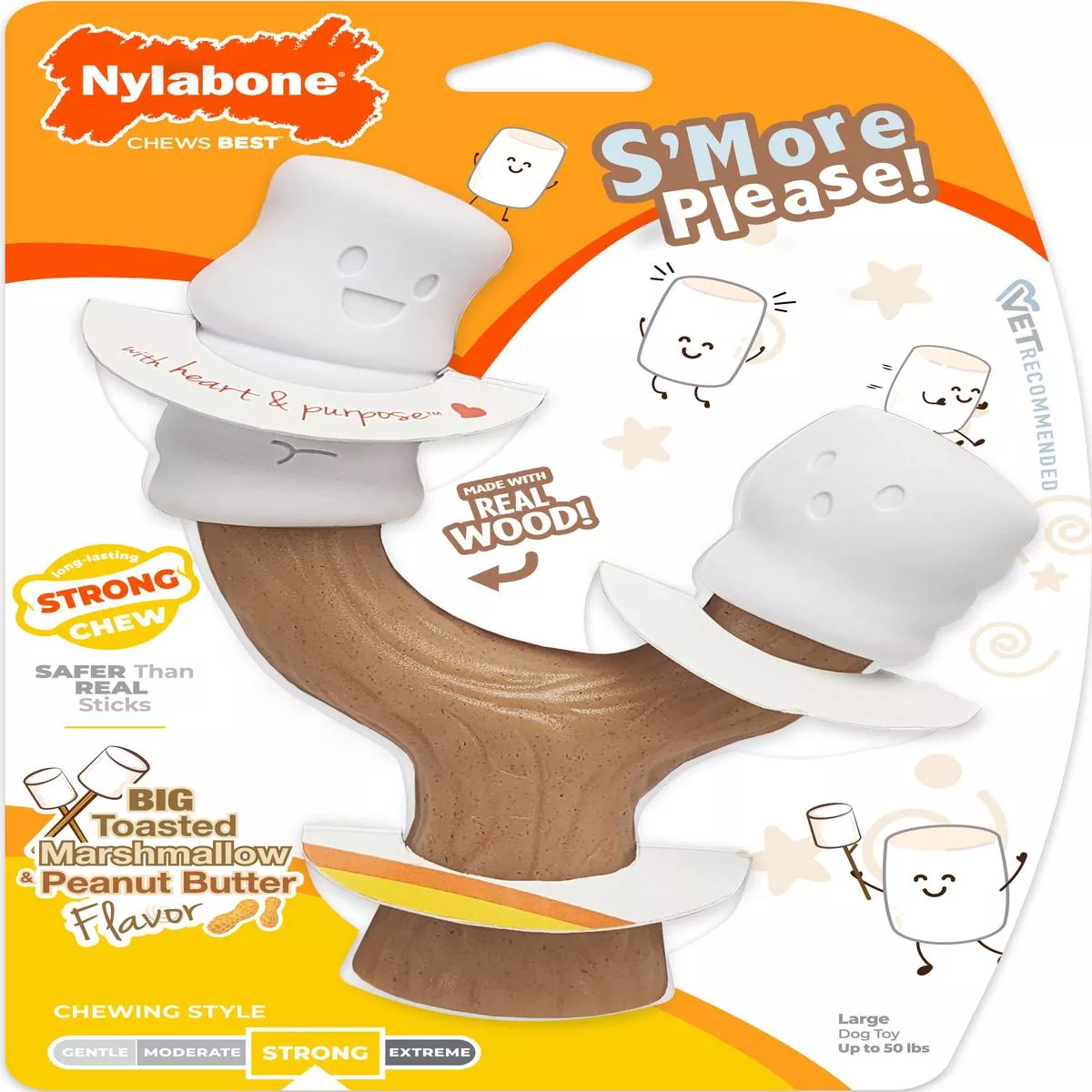 Nylabone Strong Chew S’More Please – MARSHMALLOW/PEA | LG