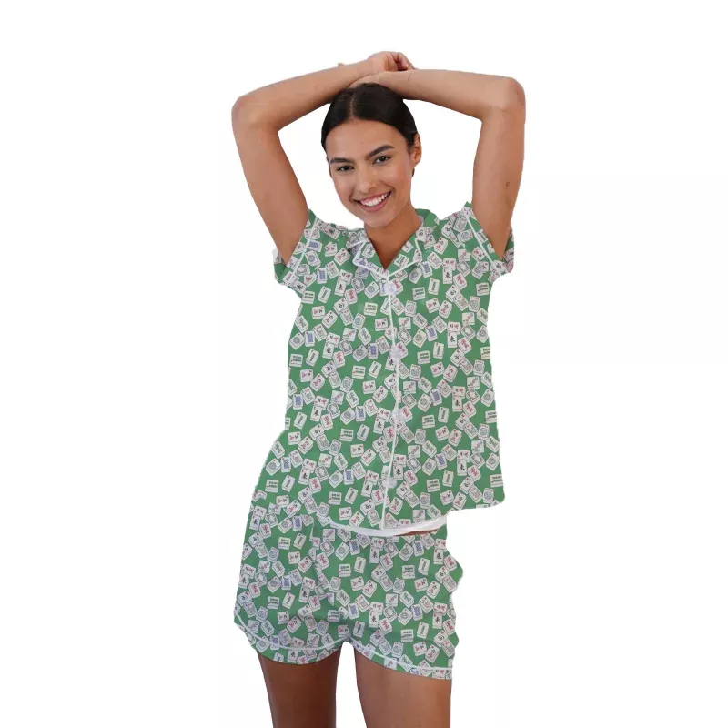 Pajama Short Set - Mahjong Green