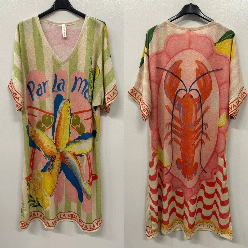 Par La Mer Lurex Dress Multi
