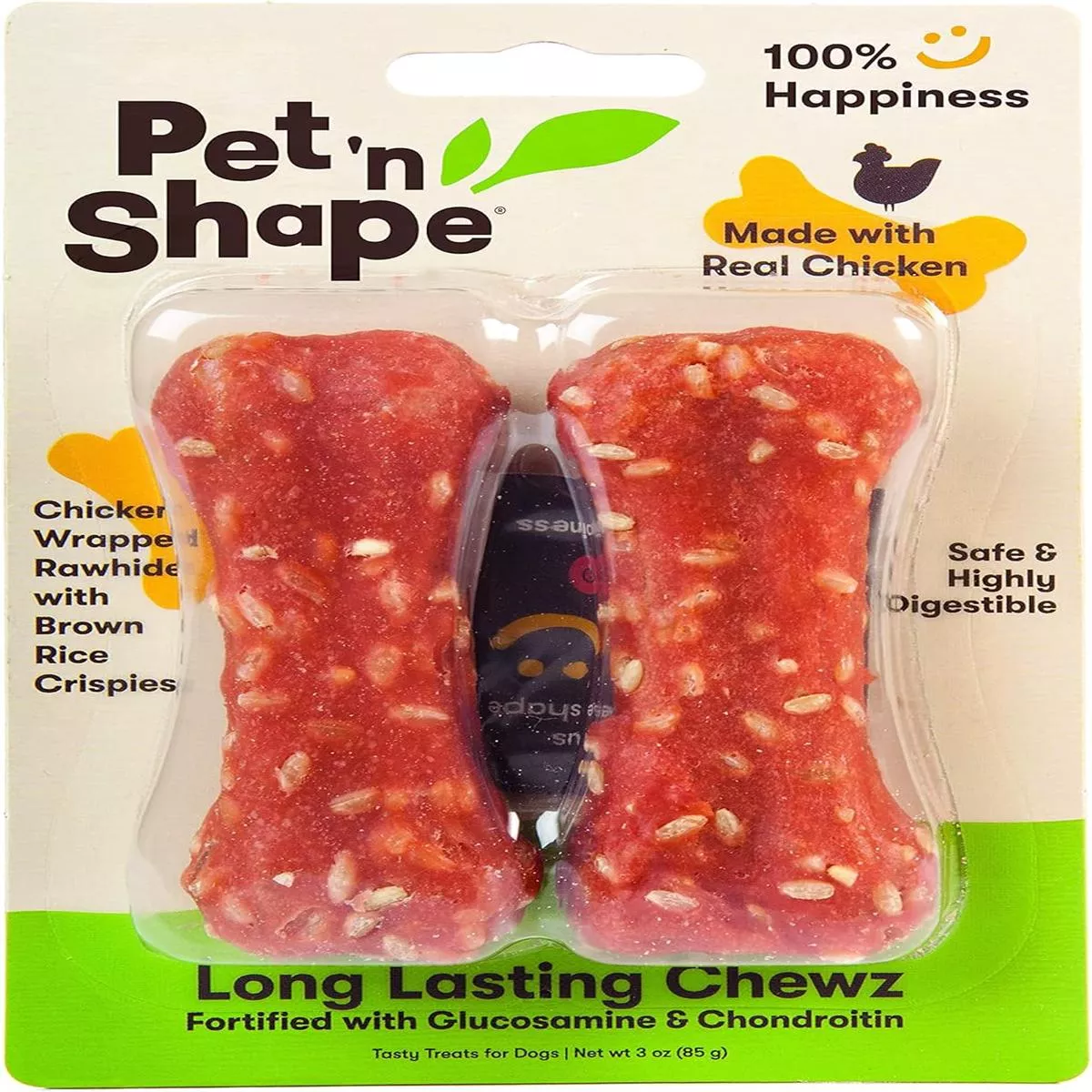 Pet ‘n Shape Long Lasting Chewz Bone- 4″ Long (2Pack)