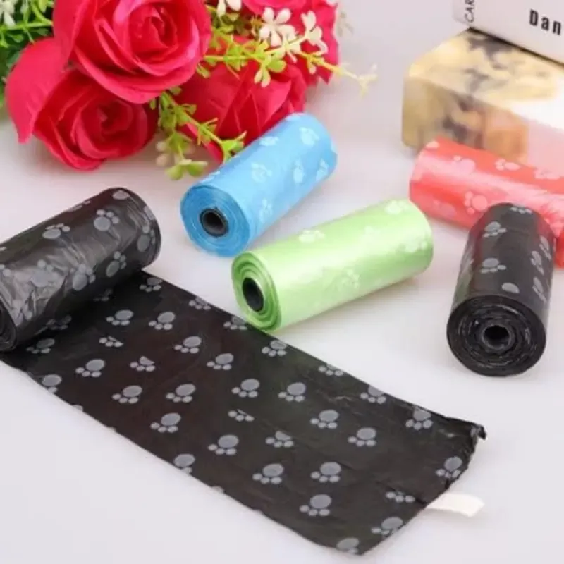 Pet Printed Waste Bag 15Pcs/Roll Black
