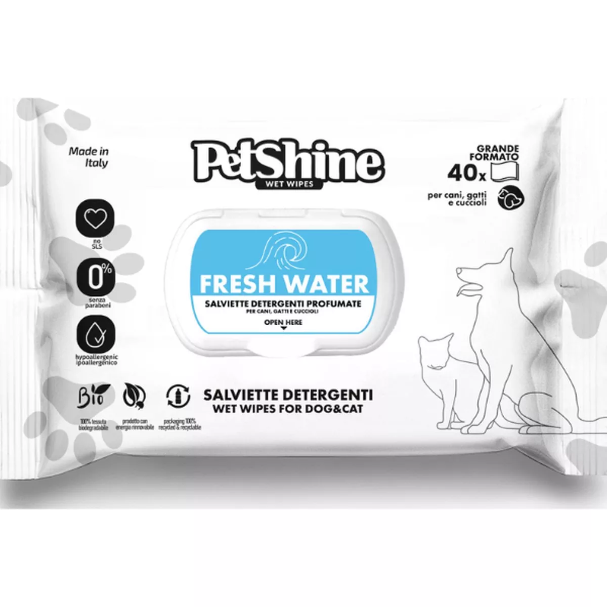 Pet Shine Fresh Wipes, 40pcs