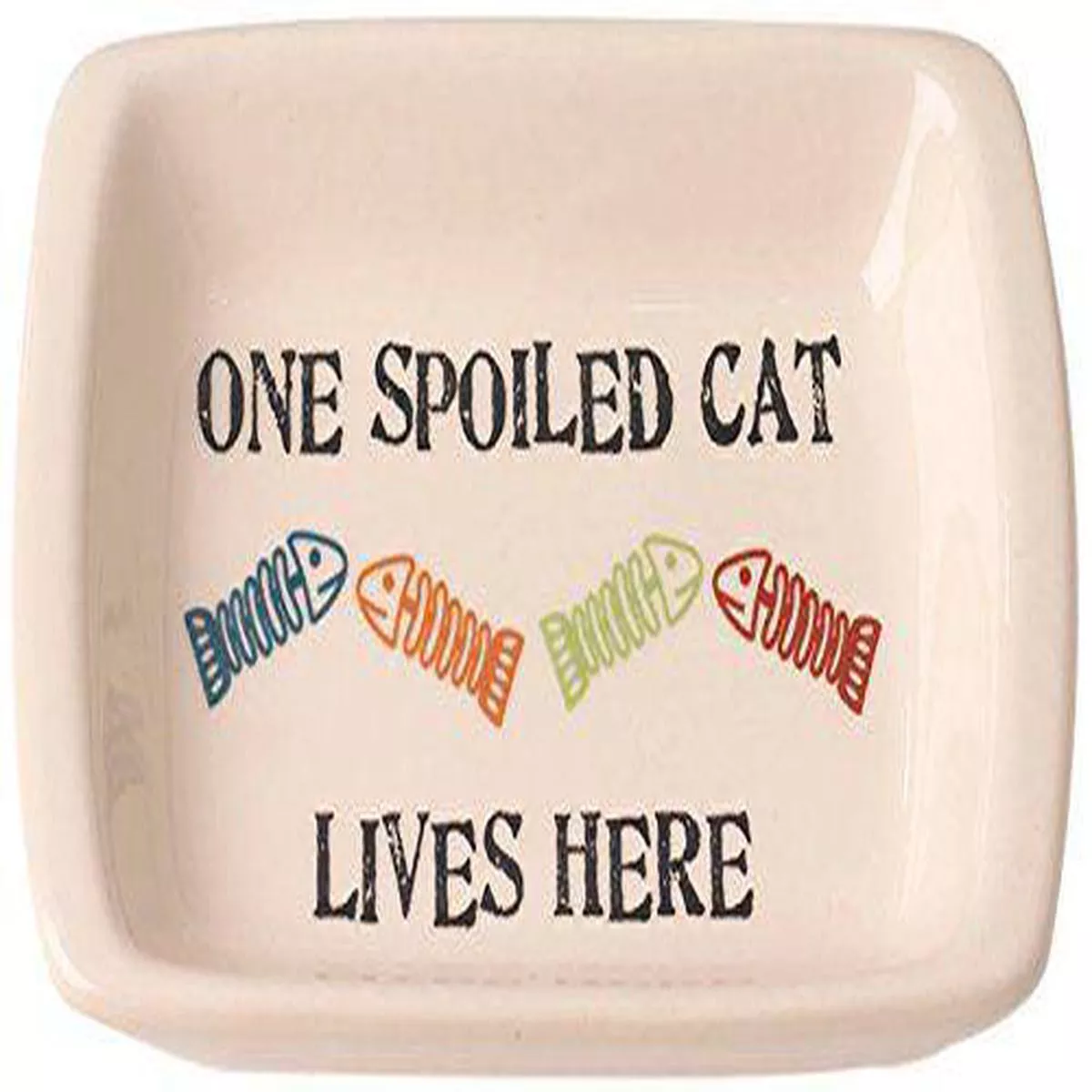 PetRageous One Spoiled Pet Rectangular Cat Saucer Bowl