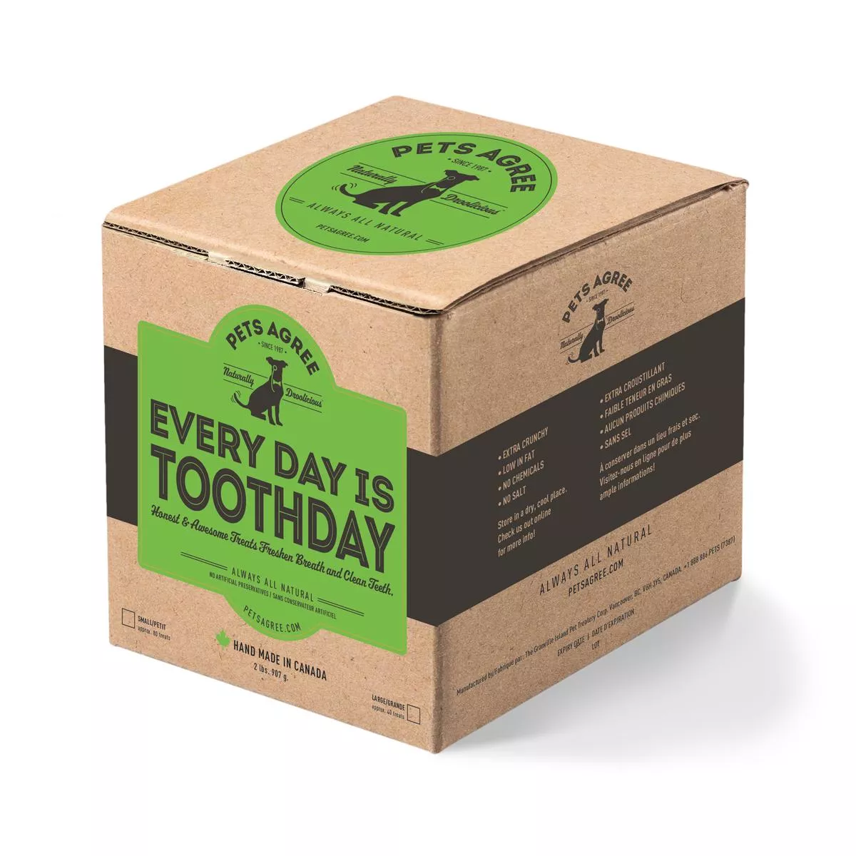 Pets Agree Everyday is Tooth Day Large Biscuit, 2-lb